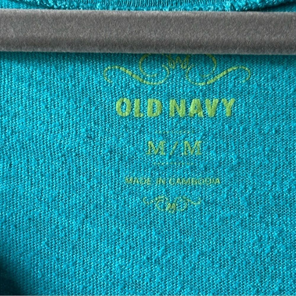 Old Navy Short Sleeve V-Neck Cotton Tees Purple and Turquoise Size M Y2K Lounge - Picture 3 of 14